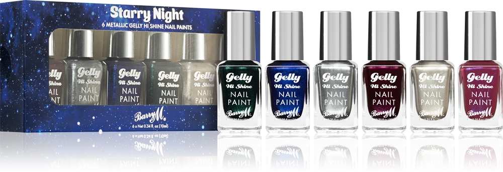 Barry M Gelly Hi Shine Starry Night - Набор лаков для ногтей, 6 ml