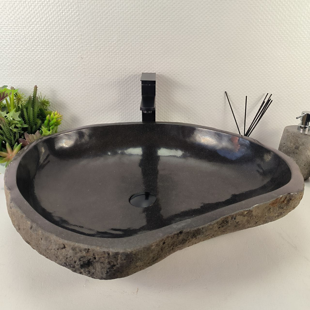 Каменная раковина из речного камня RS-05410 (66*55*15) 0858 из натурального камня