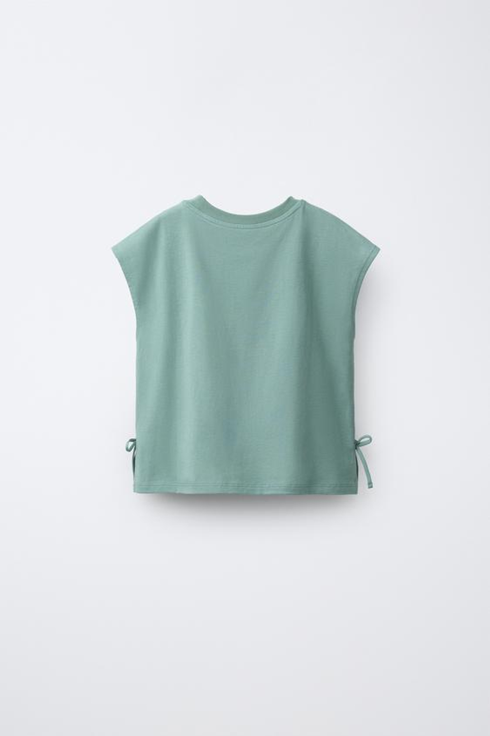 ZARA ТОП С ДЕТАЛЯМИ КРОШЕ, МЯГКИЙ ЗЕЛЕНЫЙ