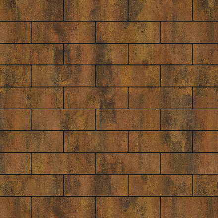 Тротуарная плитка ПРЯМОУГОЛЬНИК 300х100 мм - Листопад гладкий Саванна