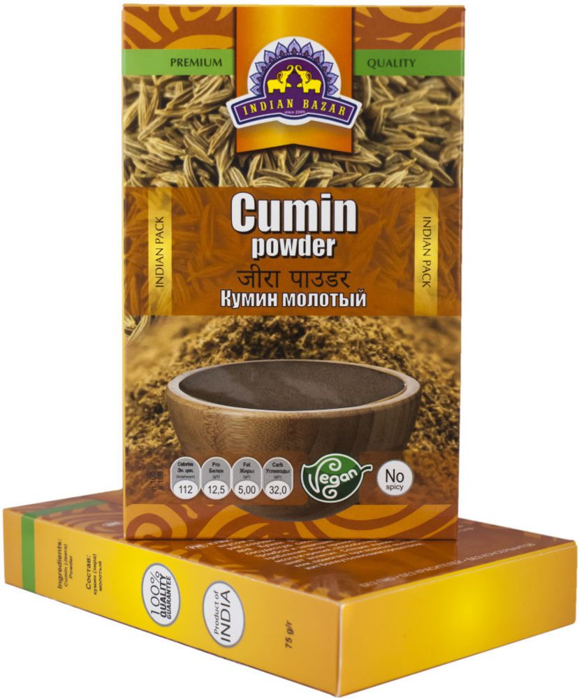 Специя Indian Bazar Кумин молотый (зира) Cumin Powder 75 г