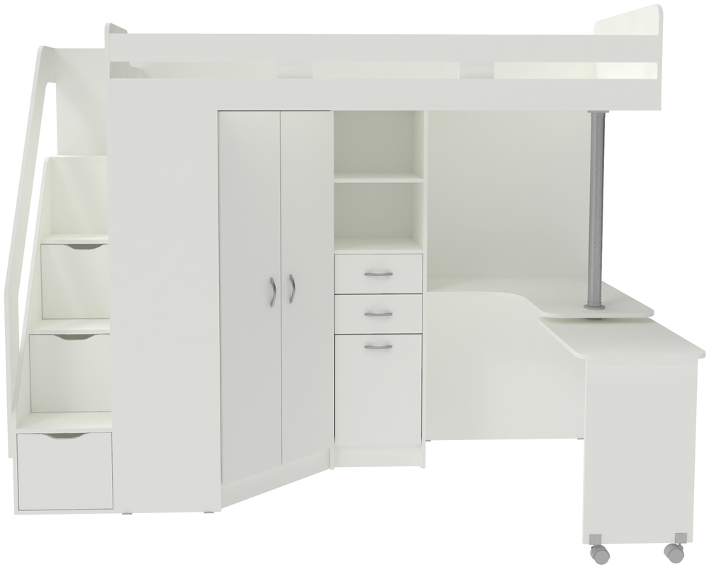 Кровать-чердак КарИВи Мийа Люкс Белый  Белый