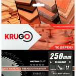 Пильный диск KRUGO 250x2,6/1,8x36Tx30mm, WA250036