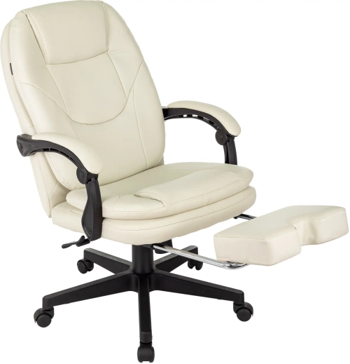 Кресло руководителя Бюрократ CH-868N-F слоновая кость эко.кожа крестов. пластик подст.для ног