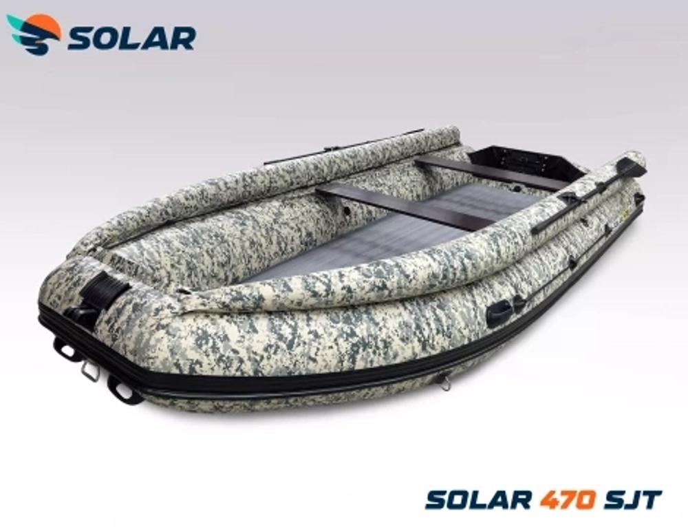 Лодка надувная моторная solar-470 super jet tunnel с фальшбортом