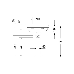 Duravit Starck 3 Умывальник 600 x 450 мм белый с пьедесталом 0300600000+0865160000