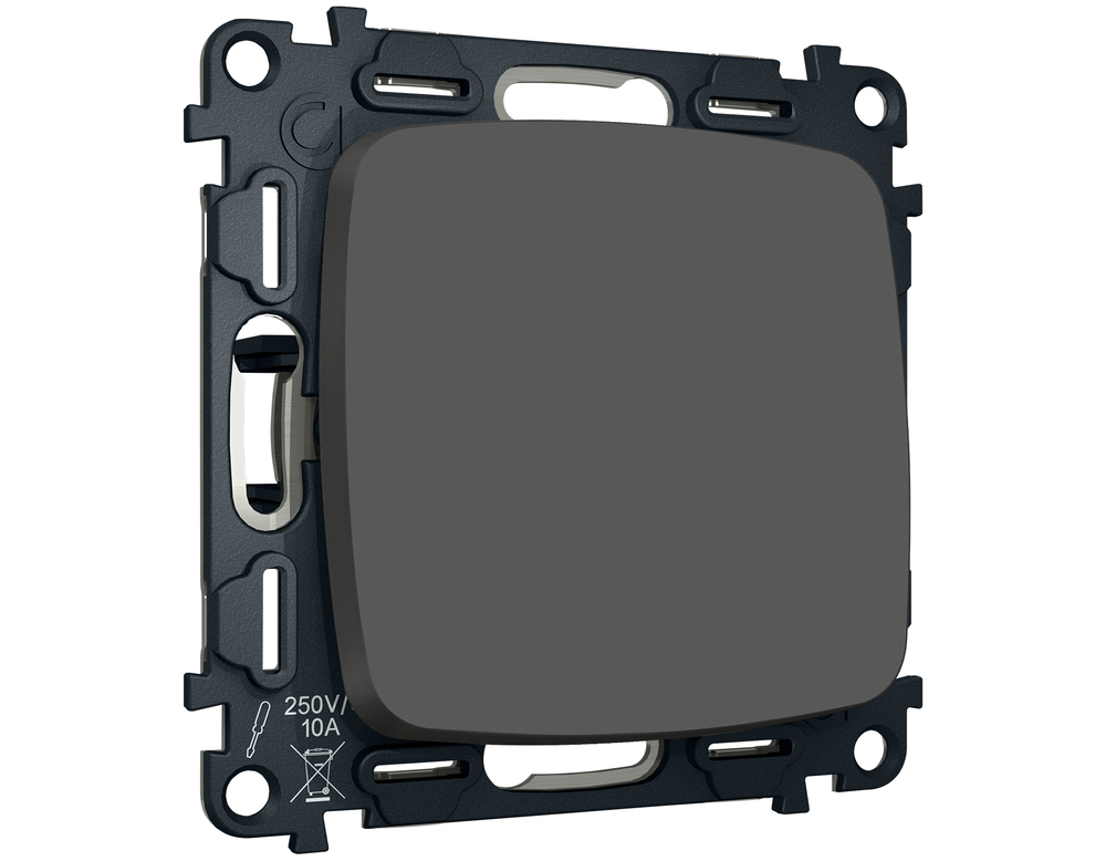 MO901020 Комплект механизма 1-кл проходного выключателя OMEGA Графит мягкое касание QUANT (OP9010, VM105)