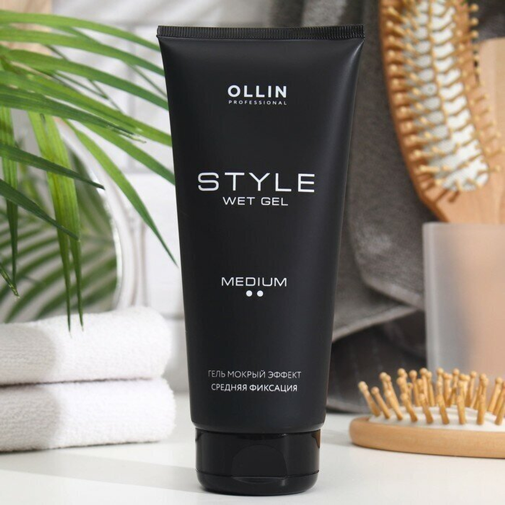 OLLIN STYLE Гель "мокрый эффект" средней фиксации 200мл/ Wet Gel Medium