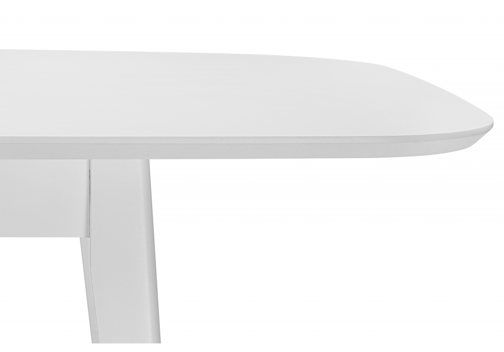 Стол деревянный Woodville Адель 145(190)x80 белый матовый