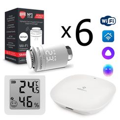Комплект управления Royal Thermo для 6 радиаторов по Wi-Fi Smart Heat HH-01/THS30ZB, белый