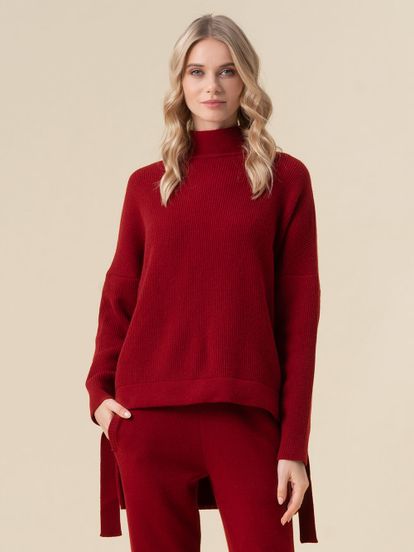 Женский свитер красного цвета из 100% кашемира - фото 2