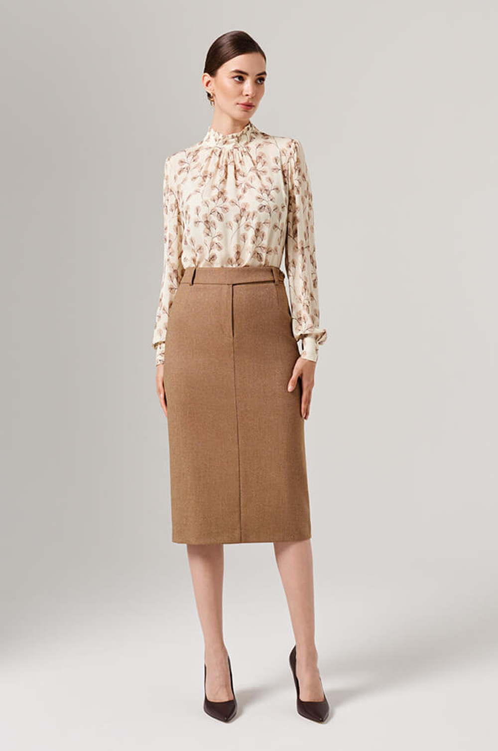 4845 Юбка женская (кофейно-бежевый)