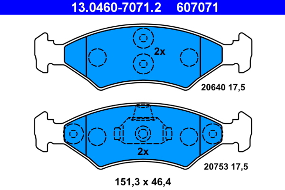 ATE - 13046070712-ATE - Brake Pad Set, disc brake