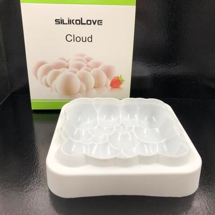 Форма Siliko Cloud Облако 200х200х50мм, белый силикон в упаковке 1/60шт (Китай)