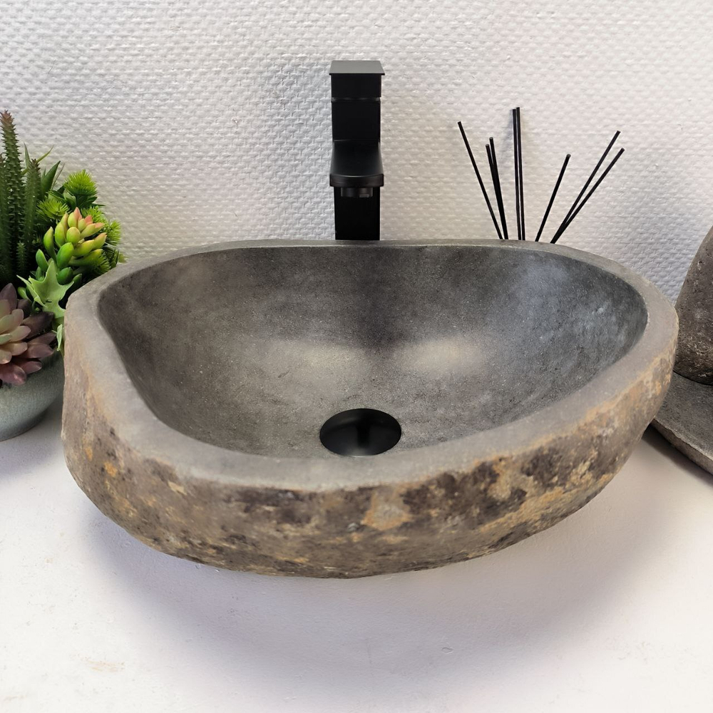 Раковина из речного камня RS-64106 (45*36*15) 0122