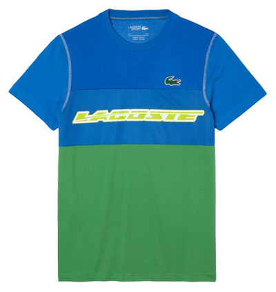 Мужская теннисная футболка Lacoste SPORT x Daniil Medvedev Jersey T-Shirt - blue/green/yellow