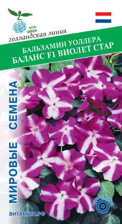 Бальзамин Уоллера Баланс F1 Виолет Стар 10шт Мировые Семена VITA GREEN