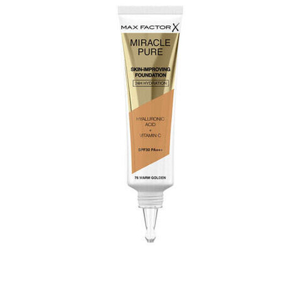 Тональные средства  MIRACLE PURE skin-improving foundation 24h hydration SPF30 #76-warm golden 30 ml