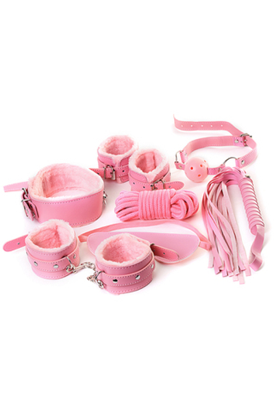 Набор для ролевых игр BDSM Nice розовый 7 предметов