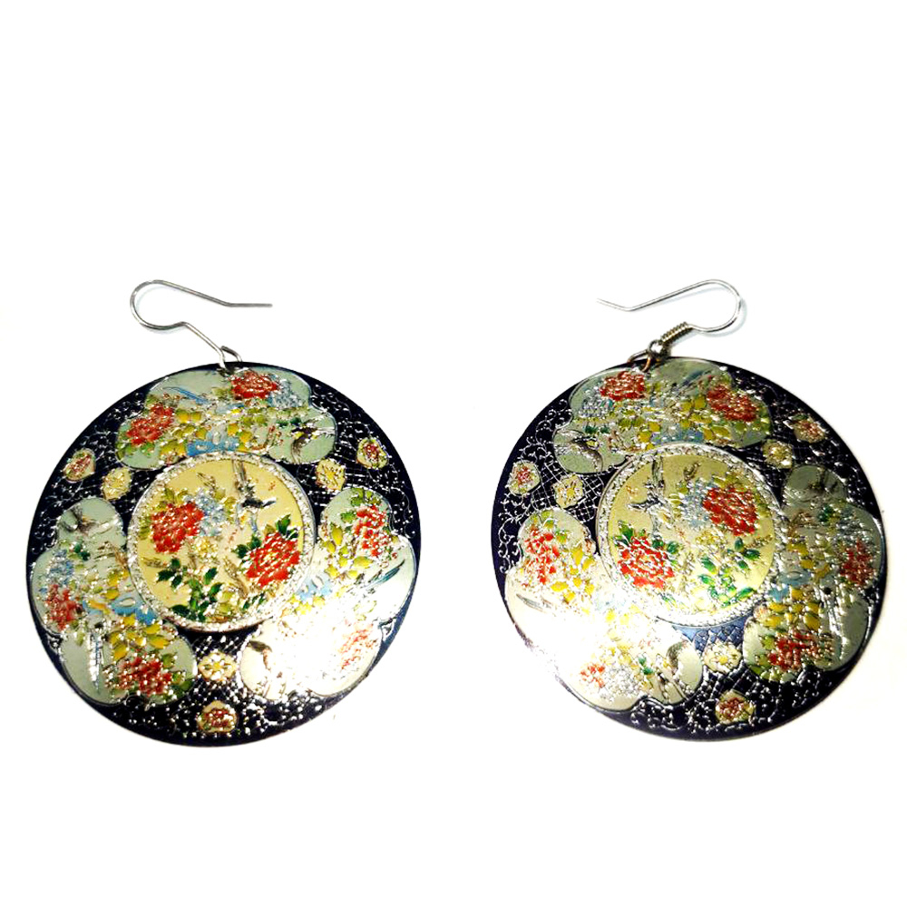 Серьги латунь, эмаль