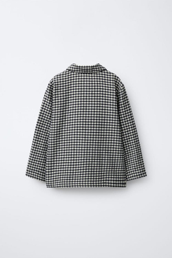 ZARA ПИЖАМА В КЛЕТКУ ВИШИ, ЧЕРНЫЙ/ЭКРЮ