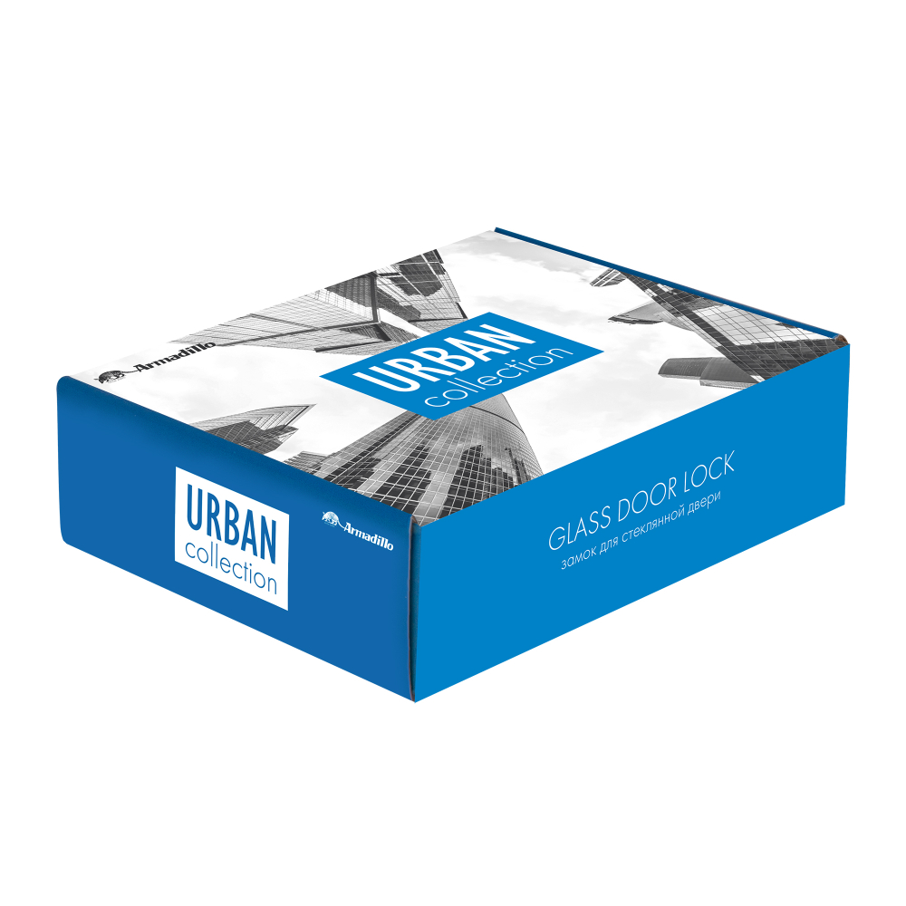 Комплект: замок+ручка для стеклянной двери Space.GL.LPZ BL черный