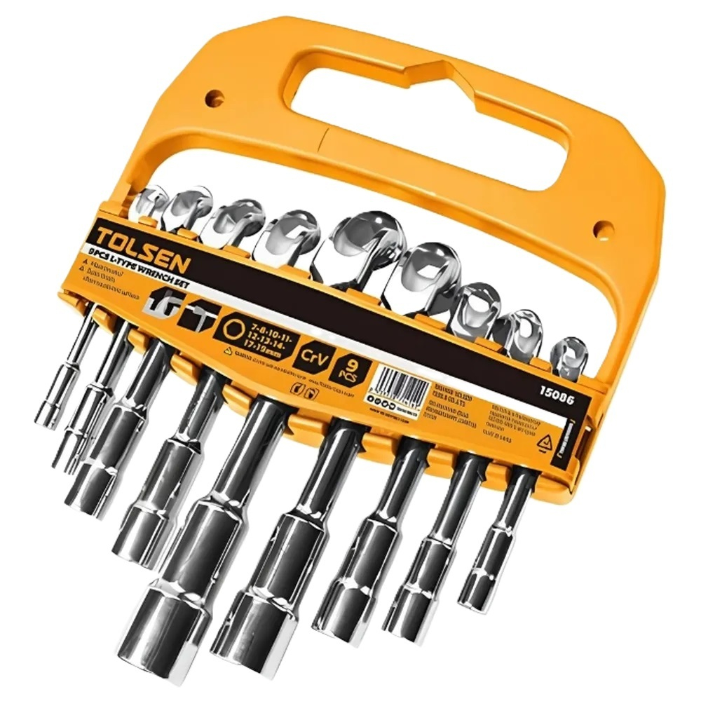 Набор ключей торцевых TOLSEN "Industrial" 7-19мм 9шт. 15086