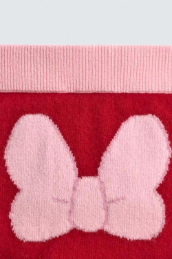 ZARA HARRY LAMBERT X DISNEY ТРИКОТАЖНЫЕ ШОРТЫ ИЗ 100% КАШЕМИРА, КРАСНЫЙ