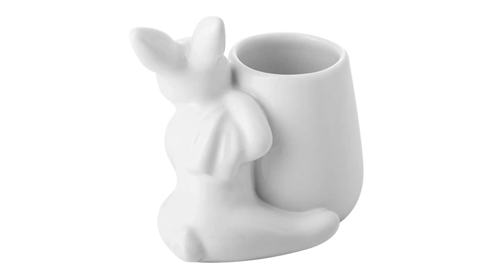 Стакан для ватных палочек Claystreet Кролики - чистюли 8 см