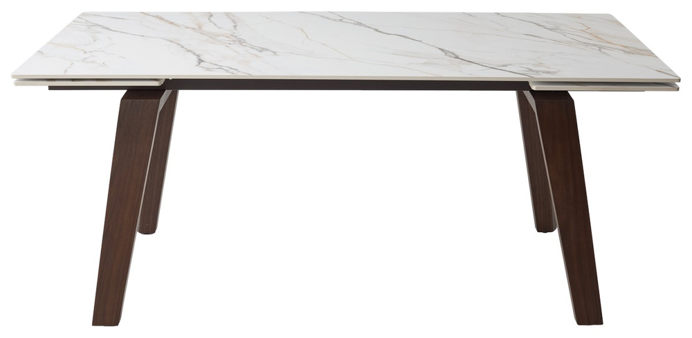 Стол BETIS 180 MATTE GILDED WHITE SOLID CERAMIC / Орех, ®DISAUR