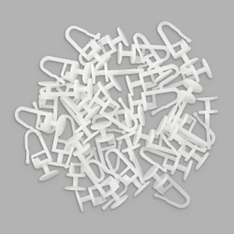 Крючок-гвоздик (бегунок) h-26мм, d-11мм пластик для потолочных шин, белый , 100 шт