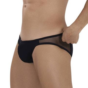 Мужские трусы слипы черные с прозрачными вставками Clever Moda GODLY BRIEF 114511