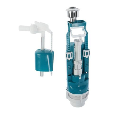 Арматура для бачка унитаза боковая, 1/2", двухрежим, кноп, хром, Инкоэр, СБ2-БпрН-АА-В Р