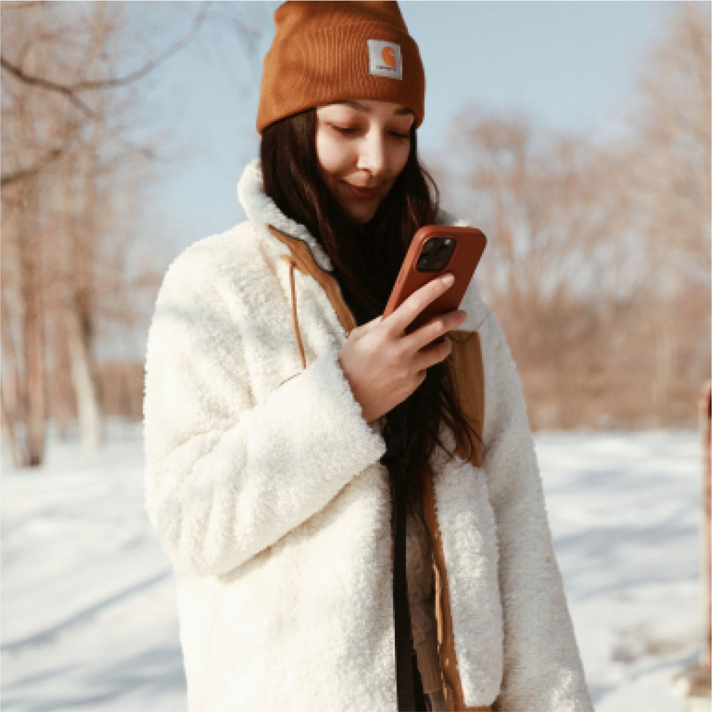 MagSafe чехол из экокожи MOFT Snap Phone Case для iPhone 14 Pro l Коричневый