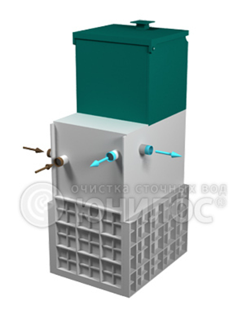 Станция биологической очистки Юнилос Астра 8 лонг/ 1600 л. в сутки / до 8 чел. / самотечный сброс / компрессорная аэрация (1500x1160x3085см;370кг;) - арт.560530