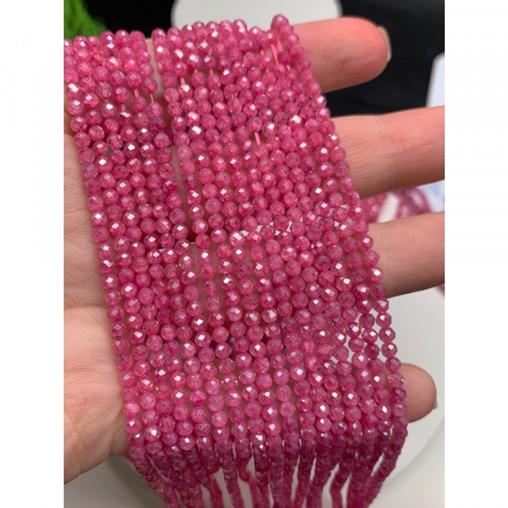 ц3-яр Цирконий ярко-розовый 3мм, нить 38см