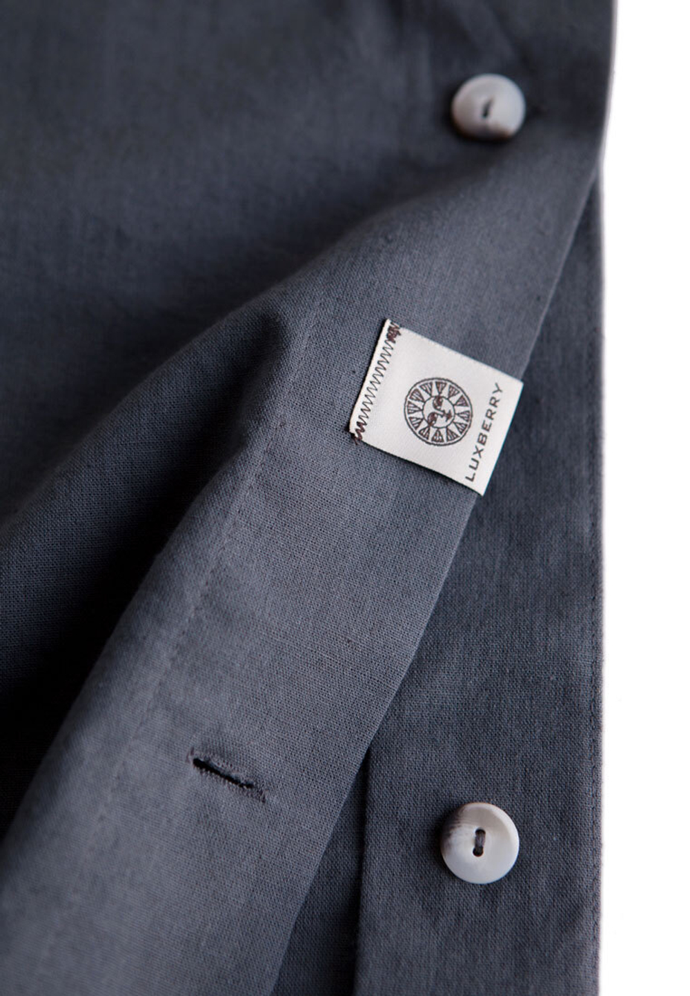 Постельное белье 2 спальное евро Luxberry коллекция Лен и Хлопок графитовое