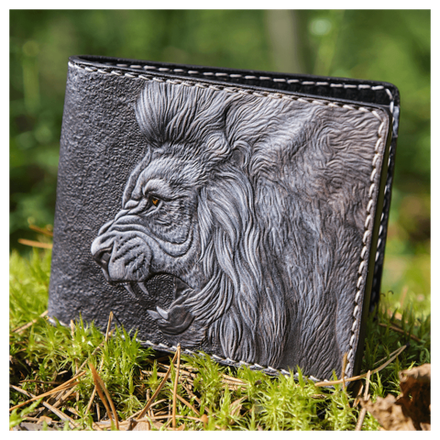 Кошелек «Лев» серый
