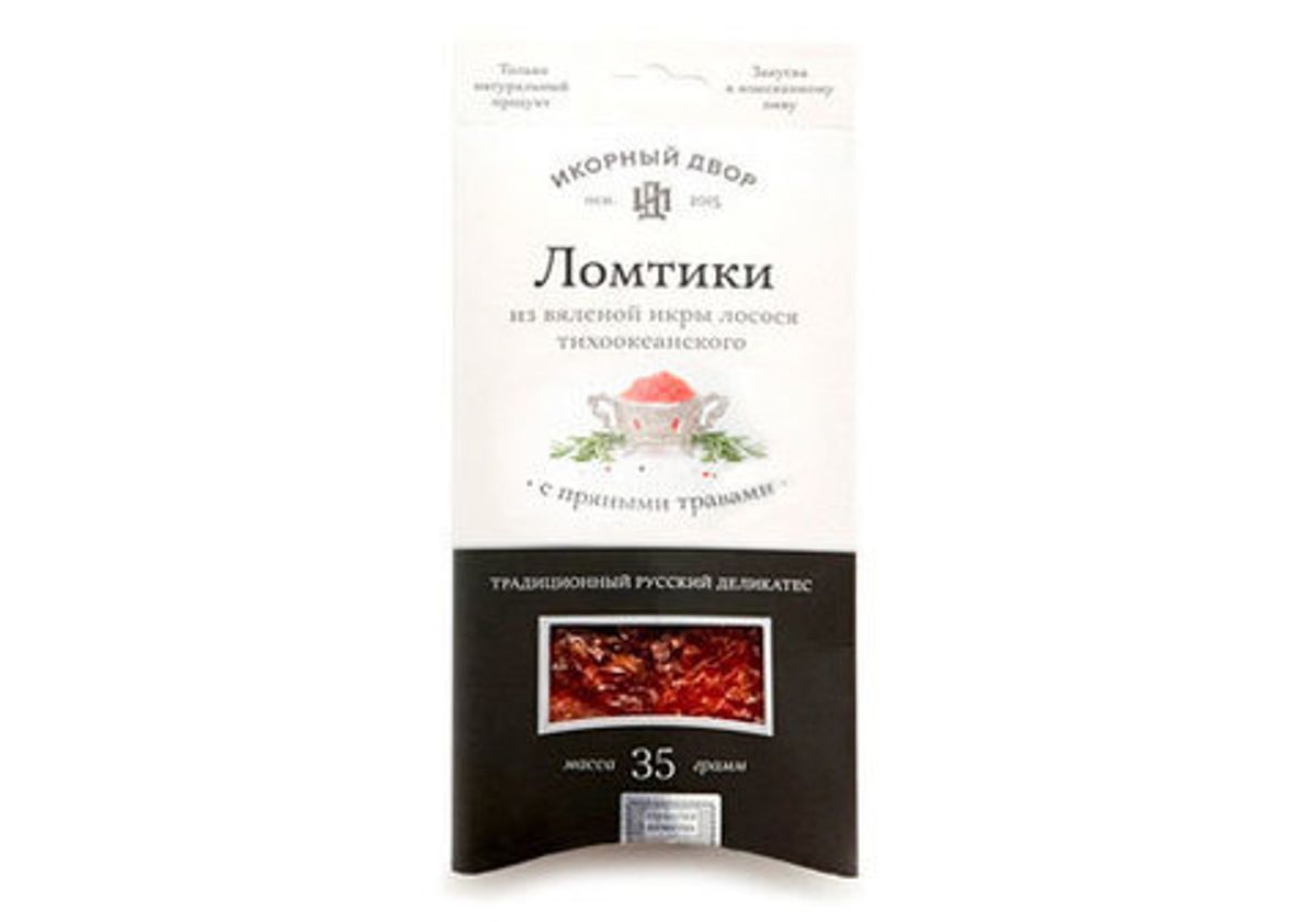 Ломтики из вяленой икры лосося тихоокеанского с пряными травами, 35г
