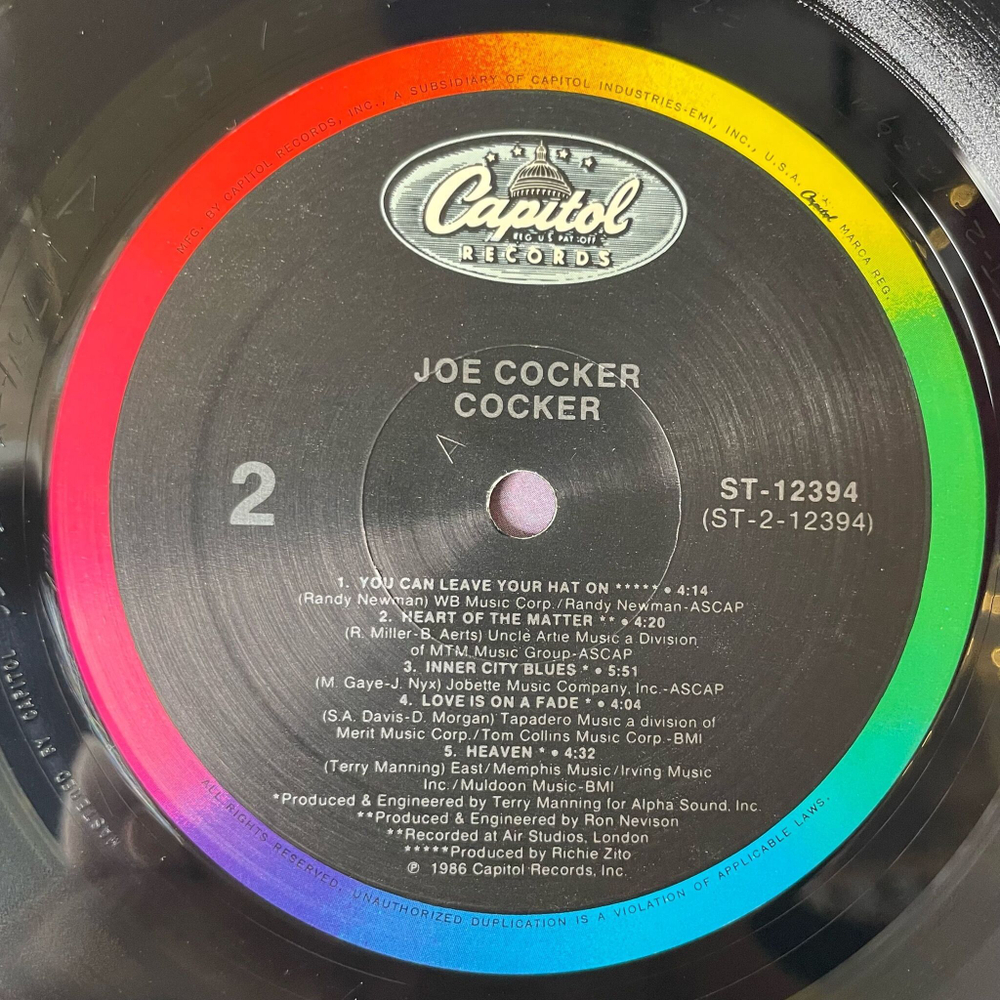 Винтажная виниловая пластинка LP Joe Cocker (USA 1986) Love Is On A Fade