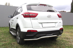 Защита заднего бампера (нержавейка) Hyundai Creta 4WD (2016-2021) d57 скоба