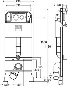 Інсталяція VIEGA Prevista 792855 + панель змиву Visign for Style 20 773779
