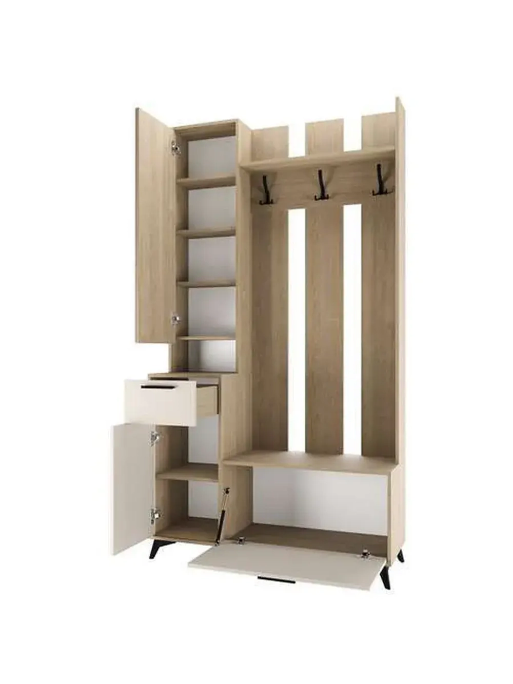 Прихожая с зеркалом Сатин 200х41,1х220