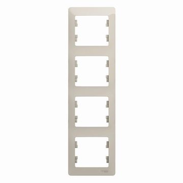 Рамка 4-м Glossa вертикал. молоч. SE GSL000908