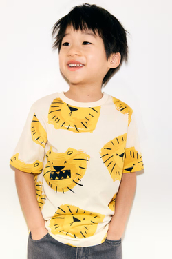 H&M Футболка с принтом, светло-бежевый