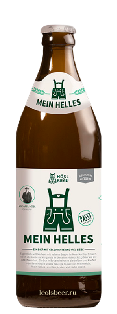Пиво Мейн Хеллес свет фильтр 0,5 4,8% Хёсл и Ко Браухаус Германия