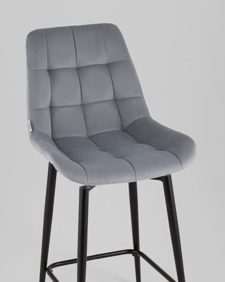 Стул полубарный Флекс с поворотным механизмом велюр велютто серый