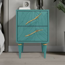 Тумба Арт Колор leaves Классик Голд Пастельно-синий