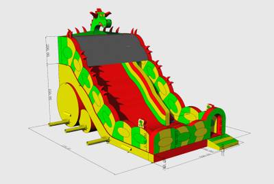 Коммерческий надувной батут-горка «Дракон 2», 11*6*8 м