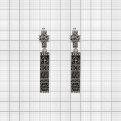 "Владелина" серьги в серебряном покрытии из коллекции "Славянка" от Jenavi с английским замком